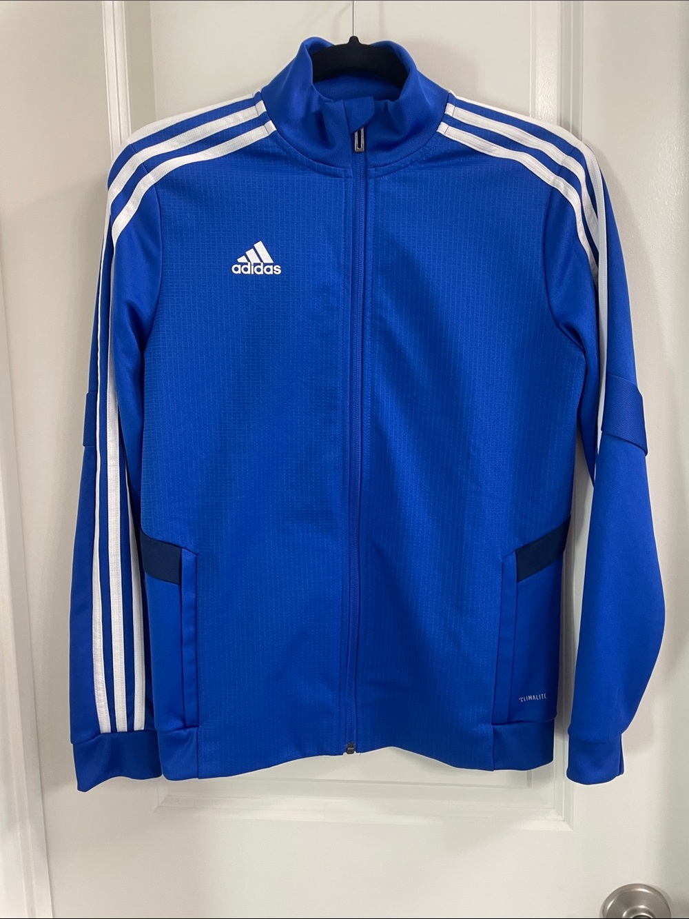 adidas Royal Blue Full-Zip Track Jacket with White Stripes